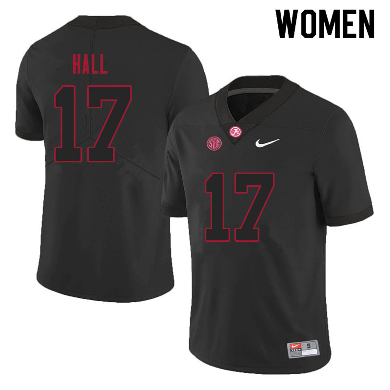 Women #17 Agiye Hall Alabama Crimson Tide College Football Jerseys Sale-Black